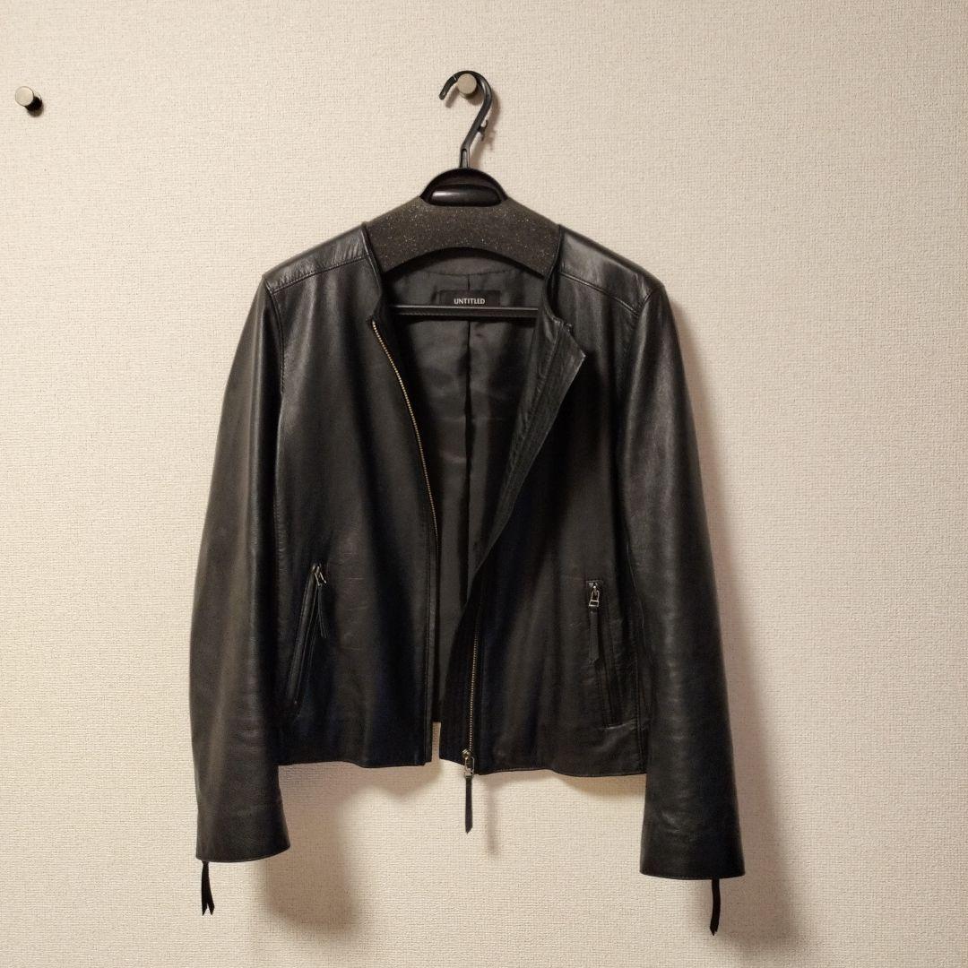 UNTITLED ブラック レザー シングルライダース