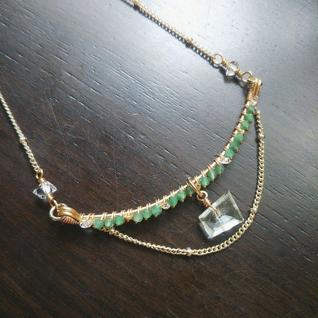 高品質 エメラルド 稀少石 リビアングラス ネックレス 限定品