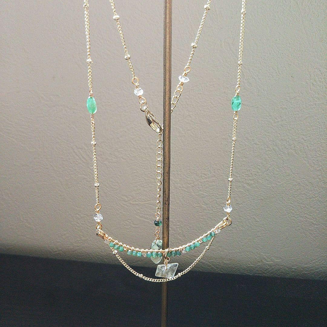 高品質 エメラルド 稀少石 リビアングラス ネックレス 限定品