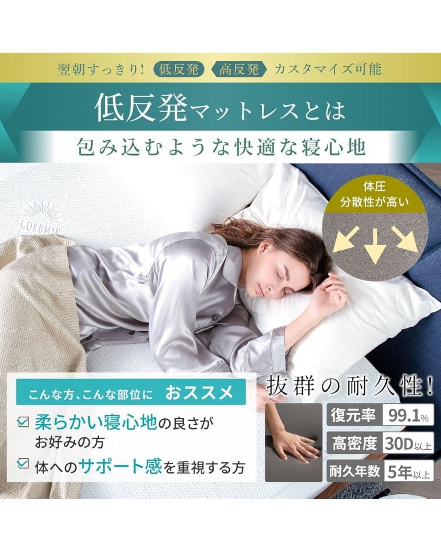 GOKUMIN マットレス(ホワイト, シングル1)