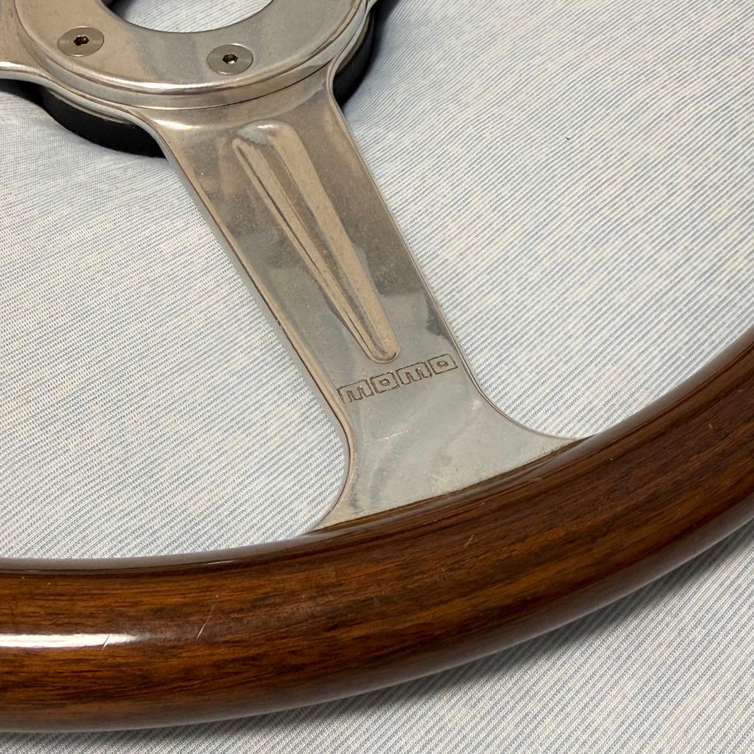 値下げ！MOMO ウッド　ステアリング 3本スポーク　当時物