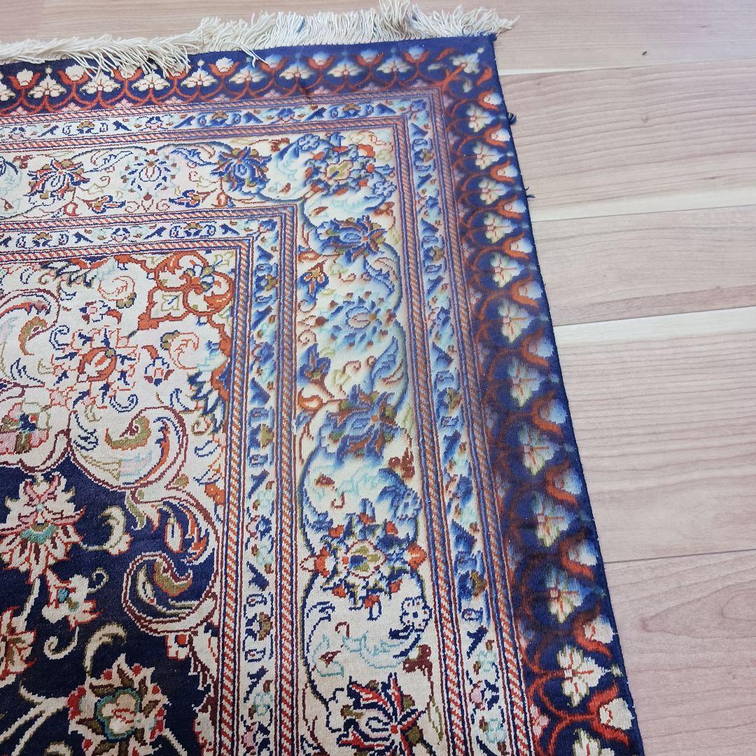 専用 Y3251 高級ペルシャ絨毯 クム産 工房サイン シルク 手織り