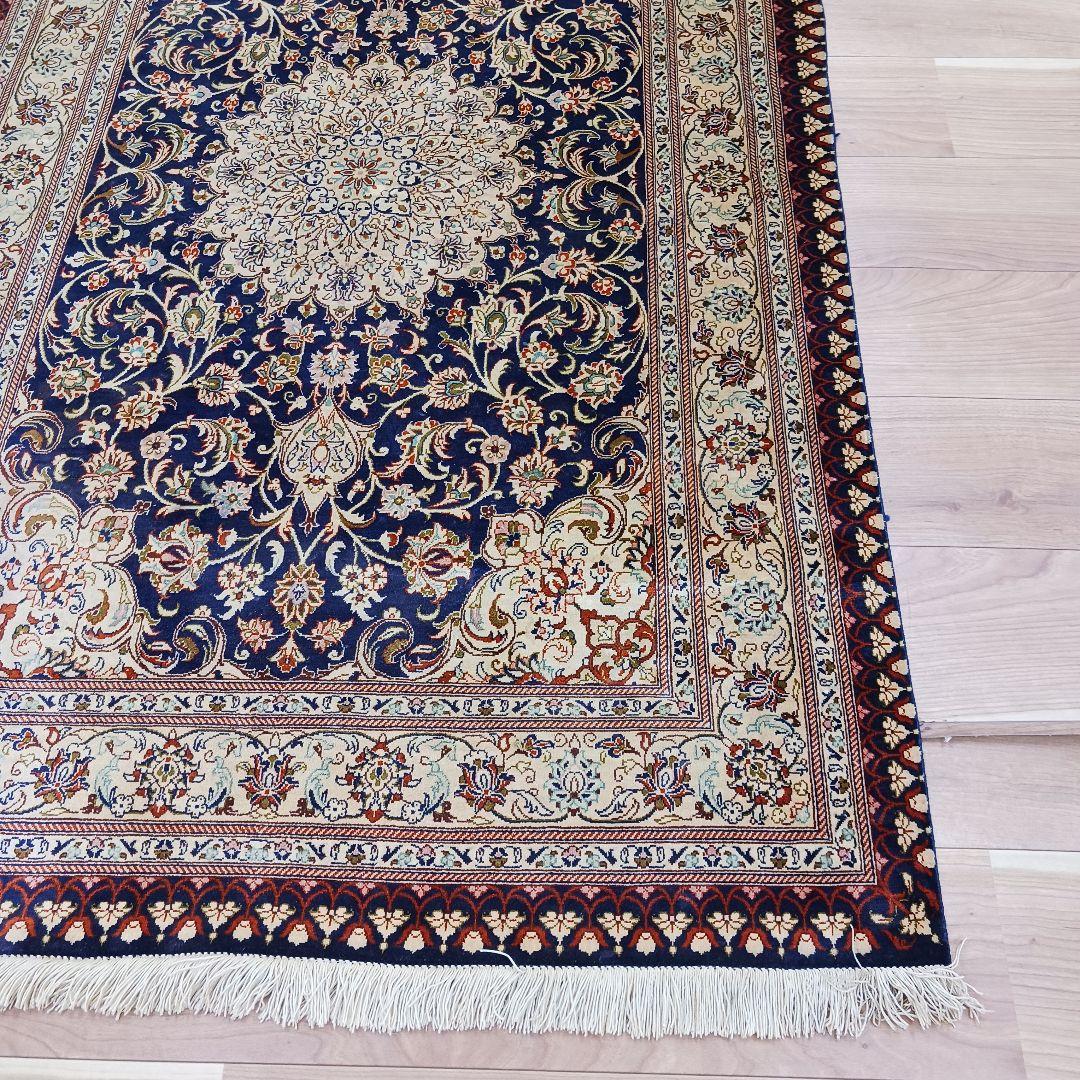 専用 Y3251 高級ペルシャ絨毯 クム産 工房サイン シルク 手織り