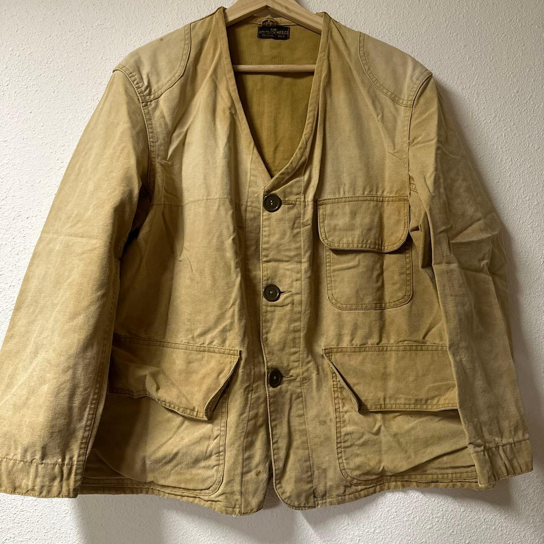 ハンティングジャケット ノーカラー ビンテージ