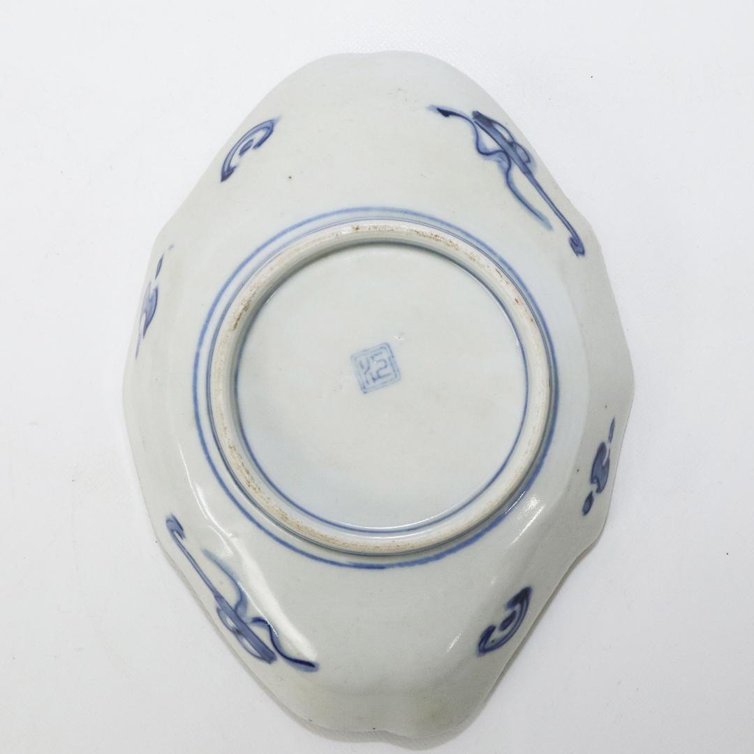 染付 色絵錦手 古伊万里　菱形皿 花鳥 金襴手　①