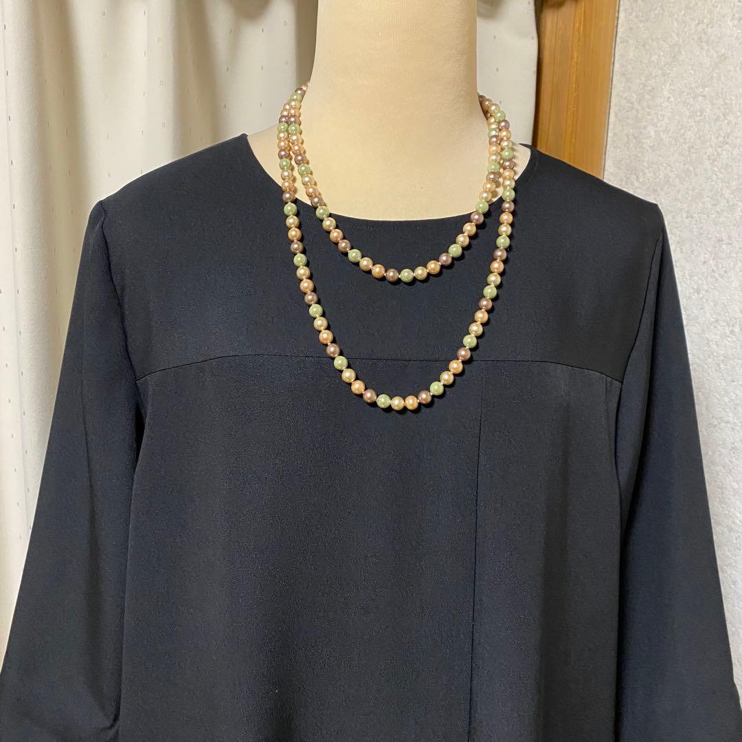 《LL 120cm》黒留袖リメイク ヨーク切り替え 七分袖 シンプルワンピース