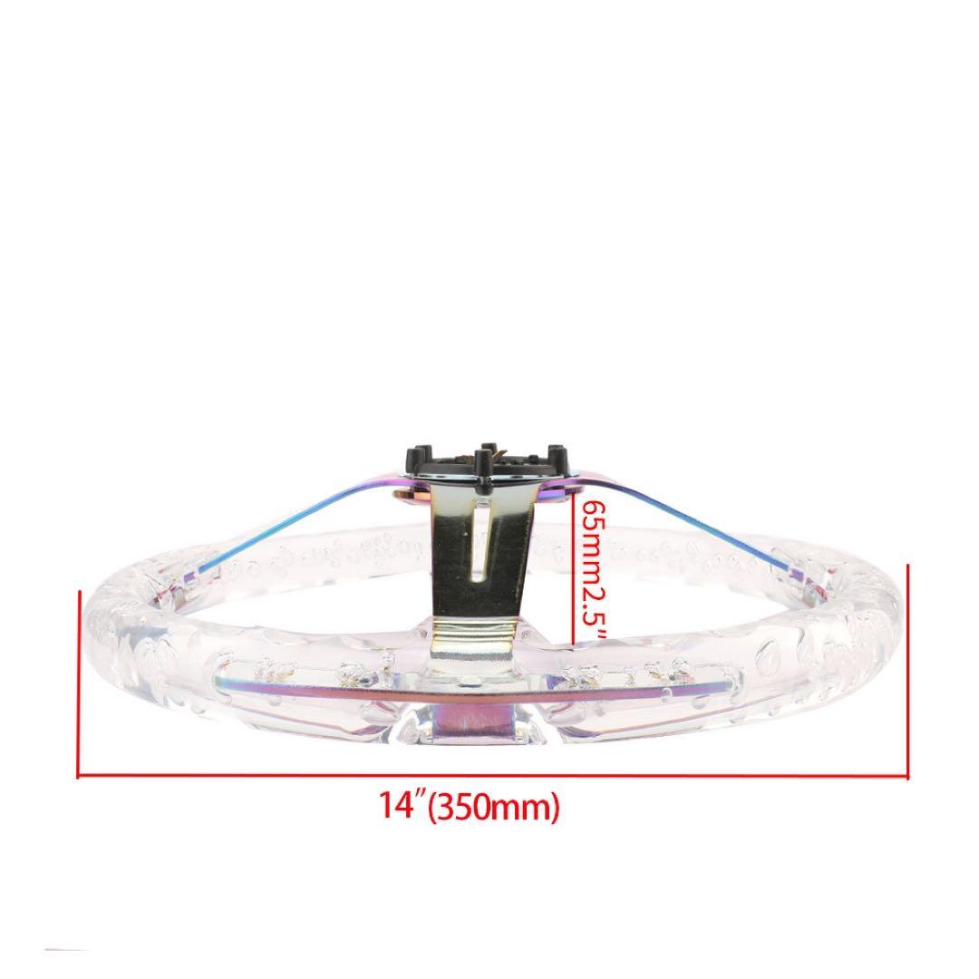 青 3スポーク ステアリングホイール 14インチ