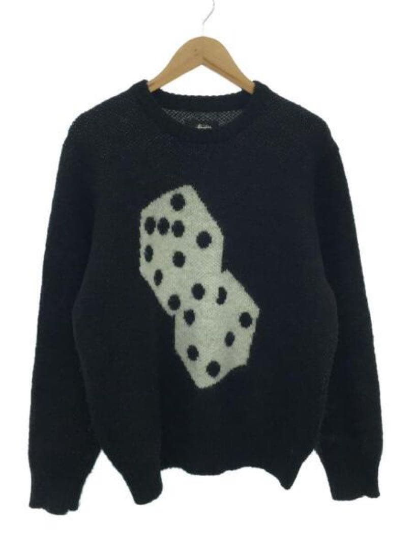 stussy サイコロ模様の黒ニットセーター 去年数回使用