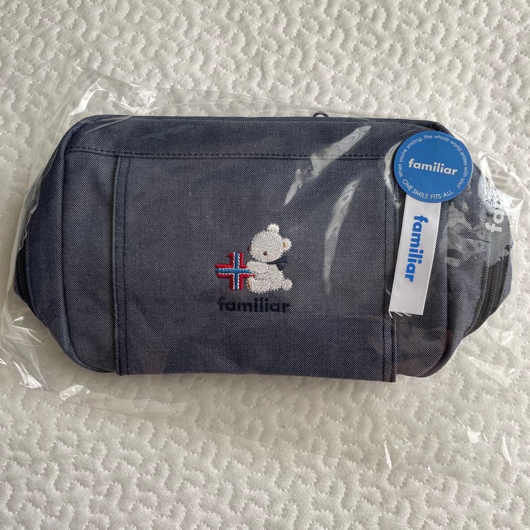 値下げ中！　familiar オムツポーチ、おしり拭き蓋、ガーゼケット3点セット