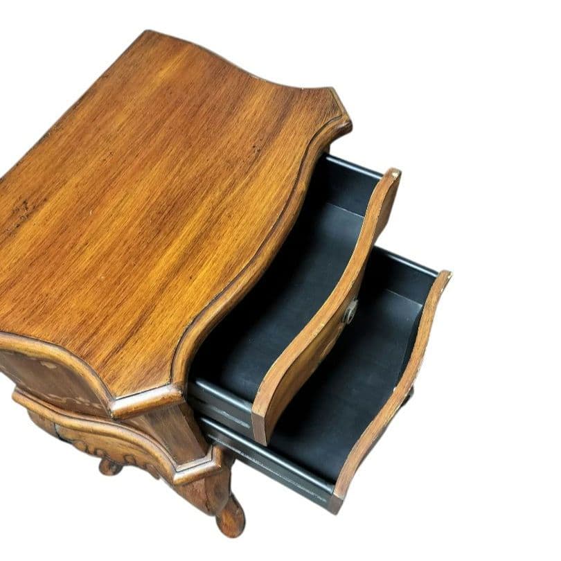 猫脚 チェスト2段 アンティーク ナイトテーブル/サイドテーブル/花台 猫足