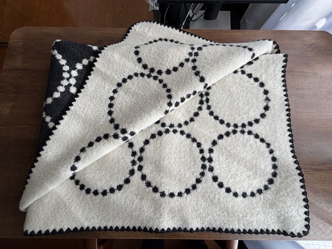 ミナペルホネン　ブランケット　tambourine, Lサイズ, ブラック