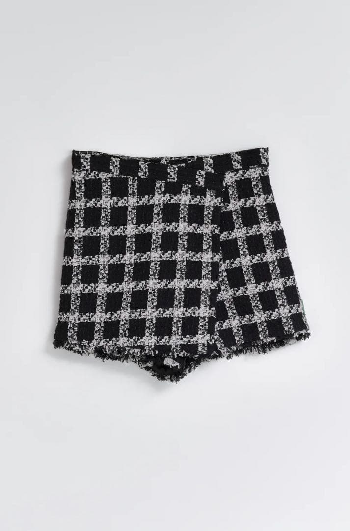 パンツ maison herlipto Check Tweed Peplum Short