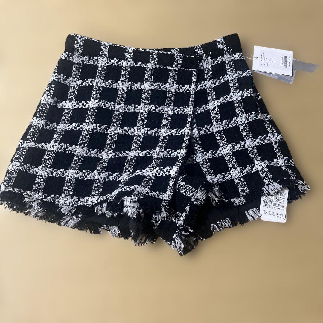 パンツ maison herlipto Check Tweed Peplum Short