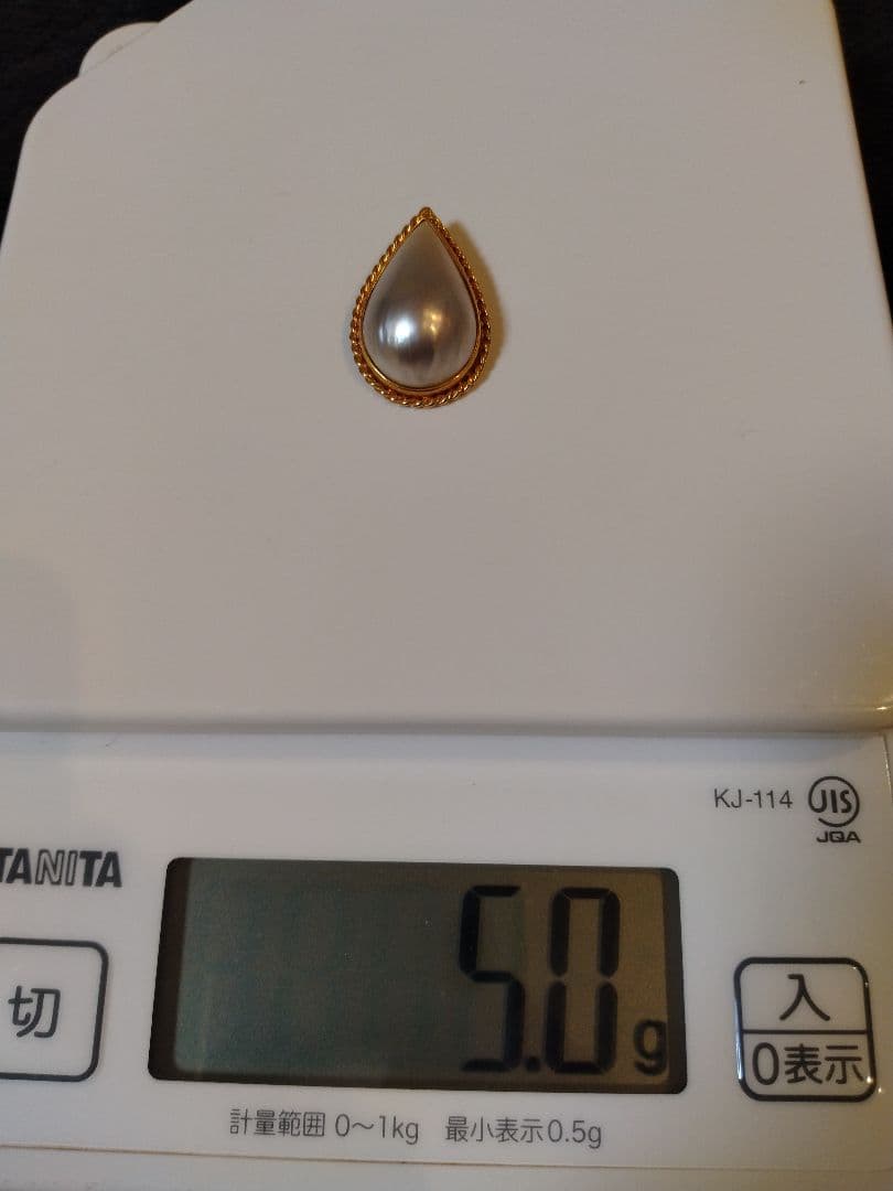 涙型パールチャーム K18ゴールドフレーム