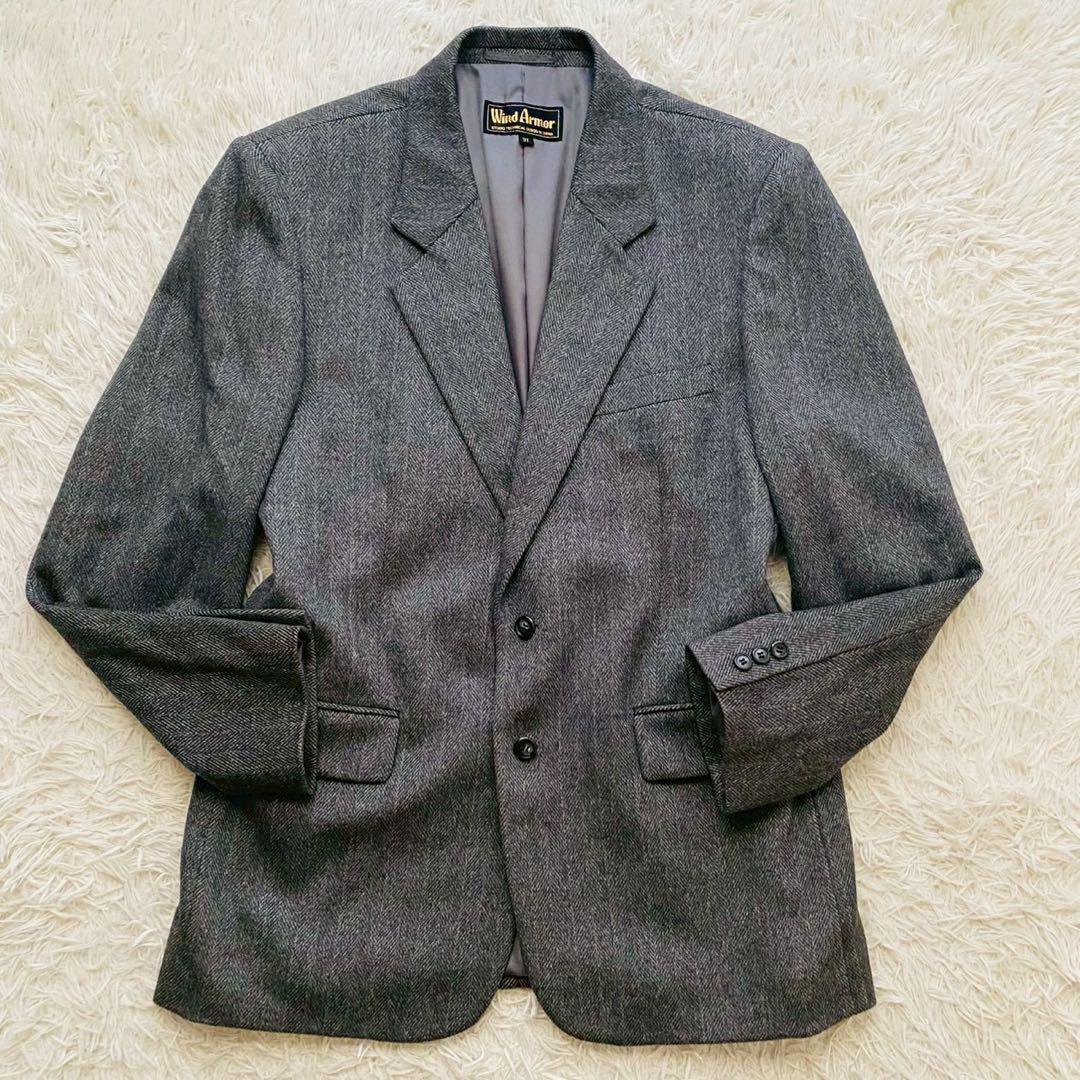 ウインドアーマー●極美品●最上級カシミヤ100% ヘリンボーンジャケット 3L