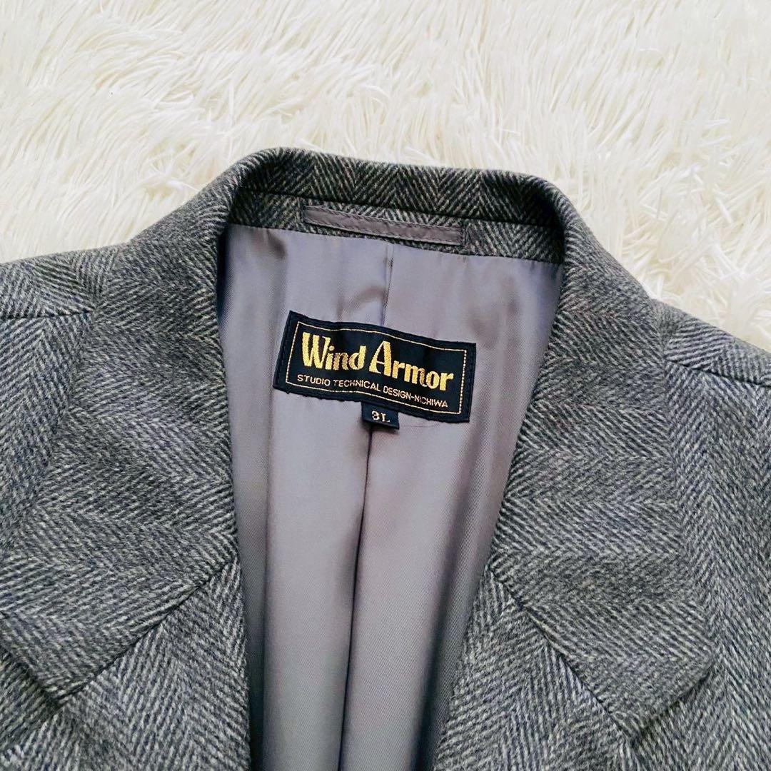 ウインドアーマー●極美品●最上級カシミヤ100% ヘリンボーンジャケット 3L