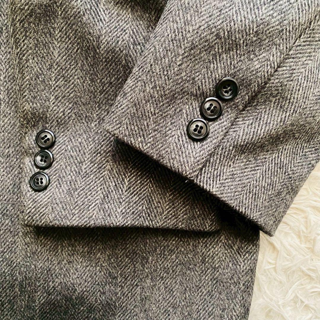 ウインドアーマー●極美品●最上級カシミヤ100% ヘリンボーンジャケット 3L