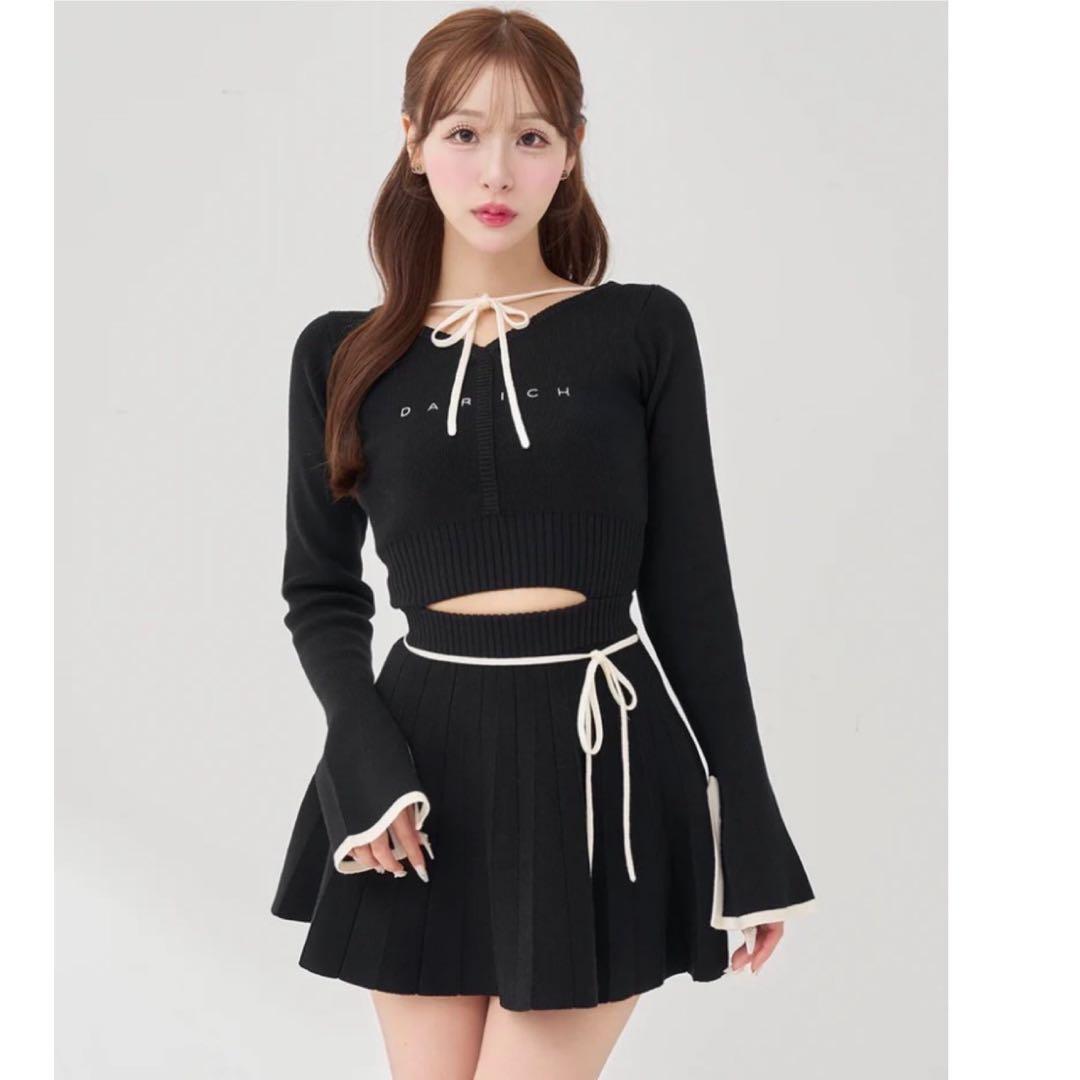 新品未開封　ダーリッチ　ニットミニワンピース　FREE ブラック