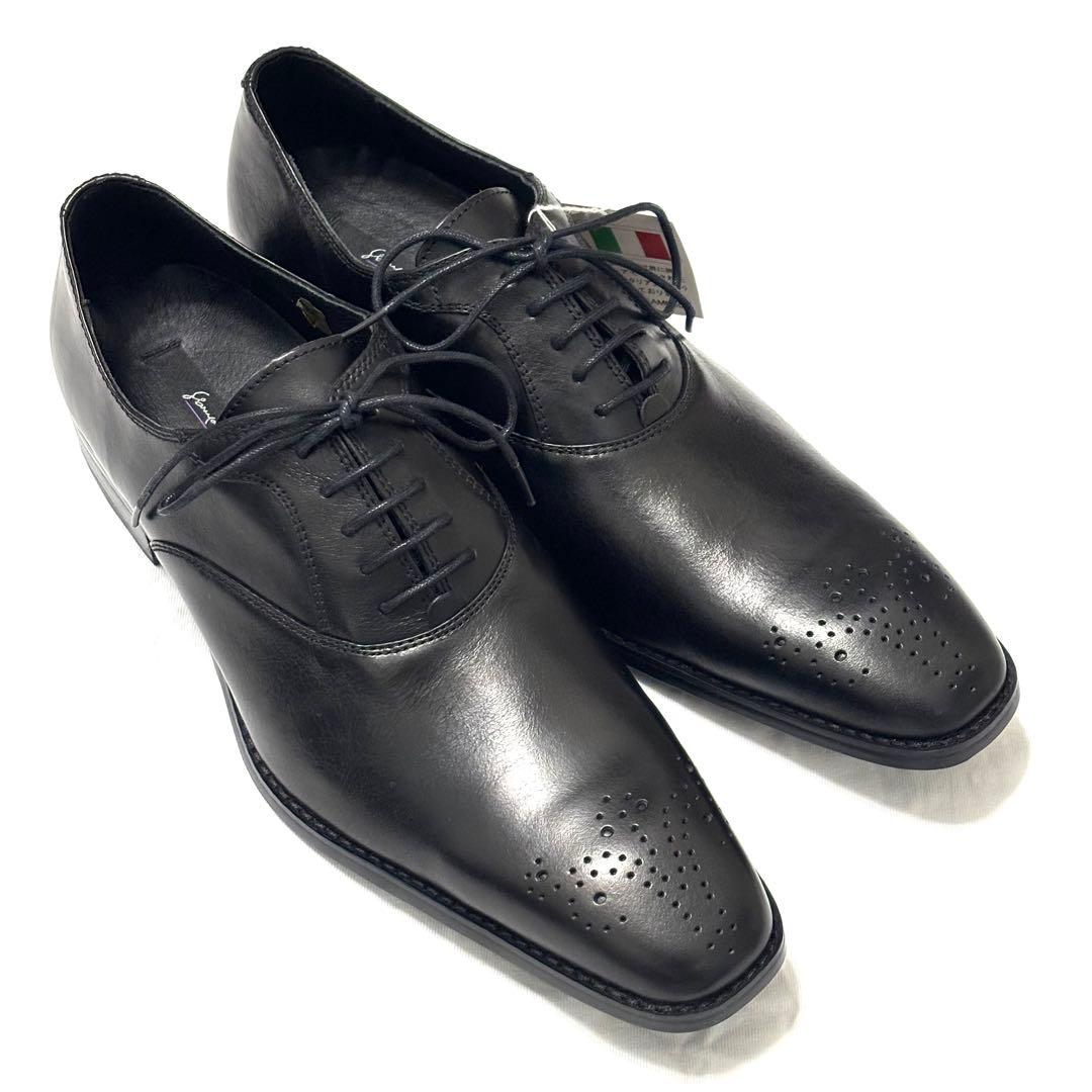 新品 ドレスシューズ メダリオン 本革 革靴 ブラック 27cm ビジネス
