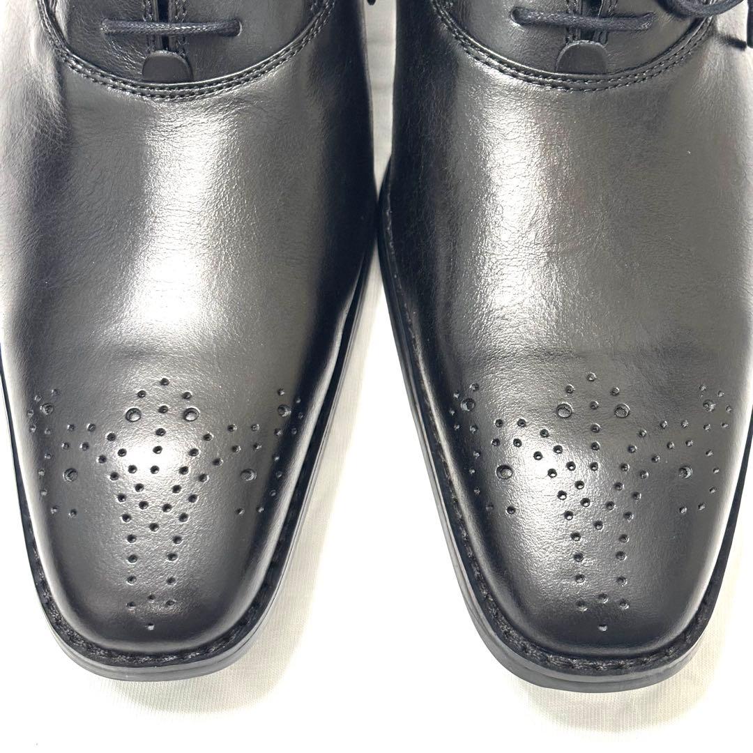 新品 ドレスシューズ メダリオン 本革 革靴 ブラック 27cm ビジネス