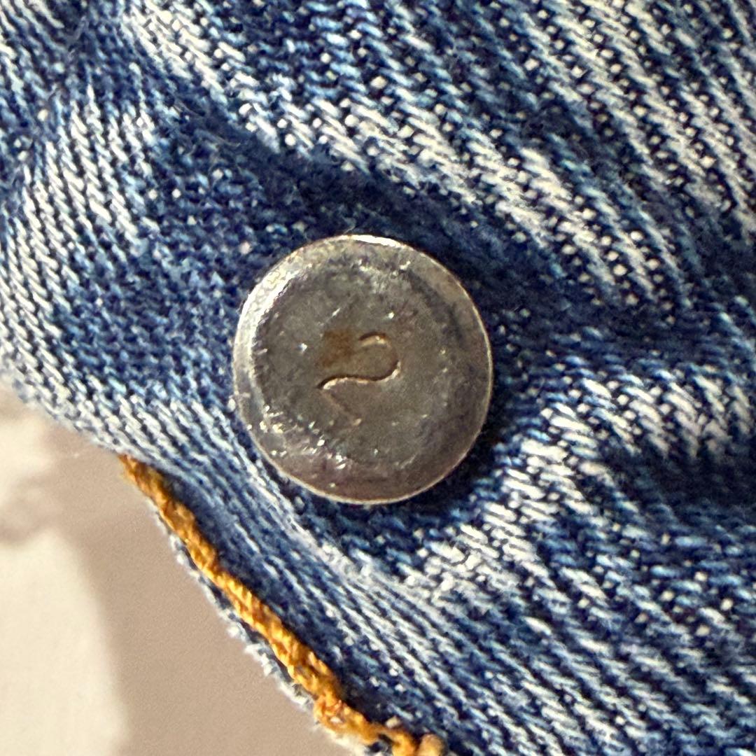 70s リメイクデニムジャケット リーバイス生地 ボタン裏2 & 6 M相当