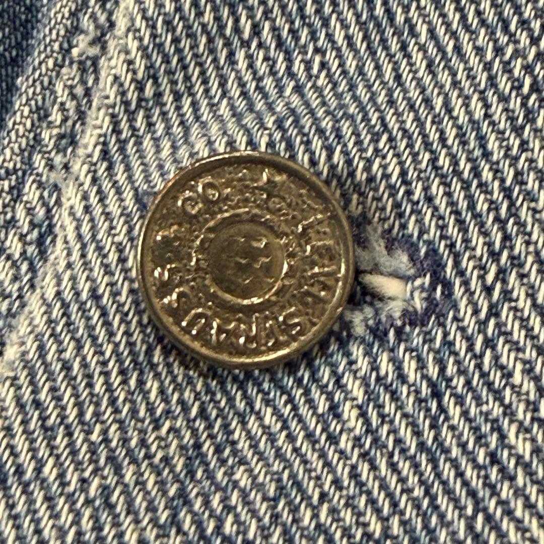 70s リメイクデニムジャケット リーバイス生地 ボタン裏2 & 6 M相当