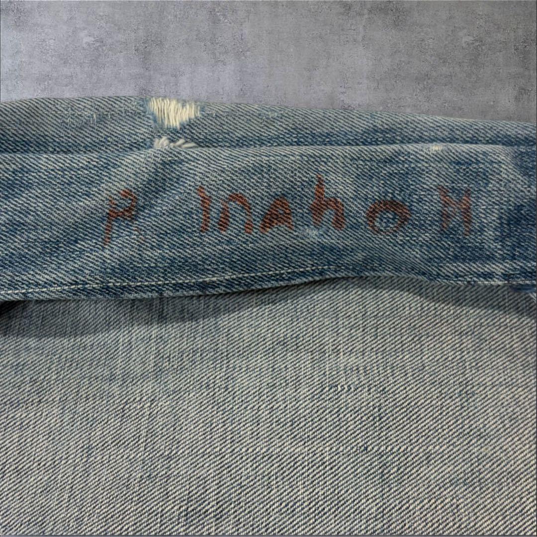 70s リメイクデニムジャケット リーバイス生地 ボタン裏2 & 6 M相当