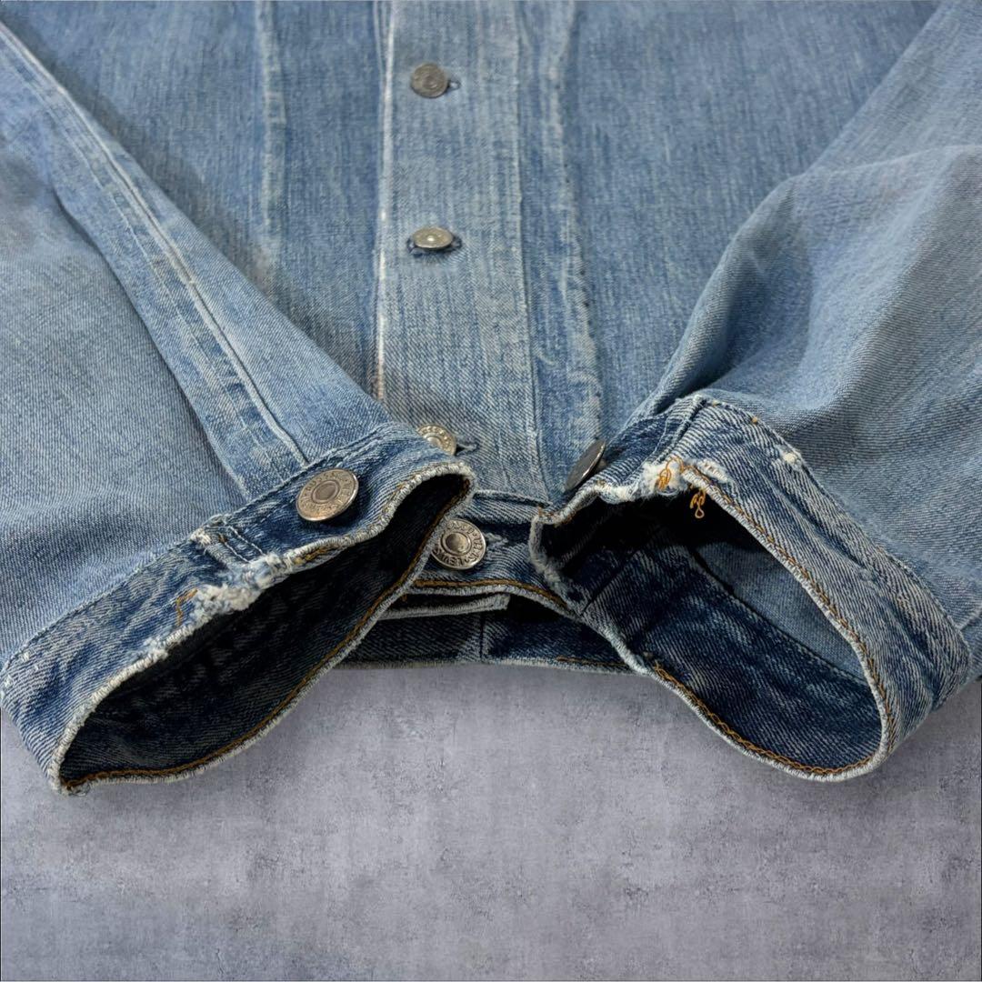70s リメイクデニムジャケット リーバイス生地 ボタン裏2 & 6 M相当
