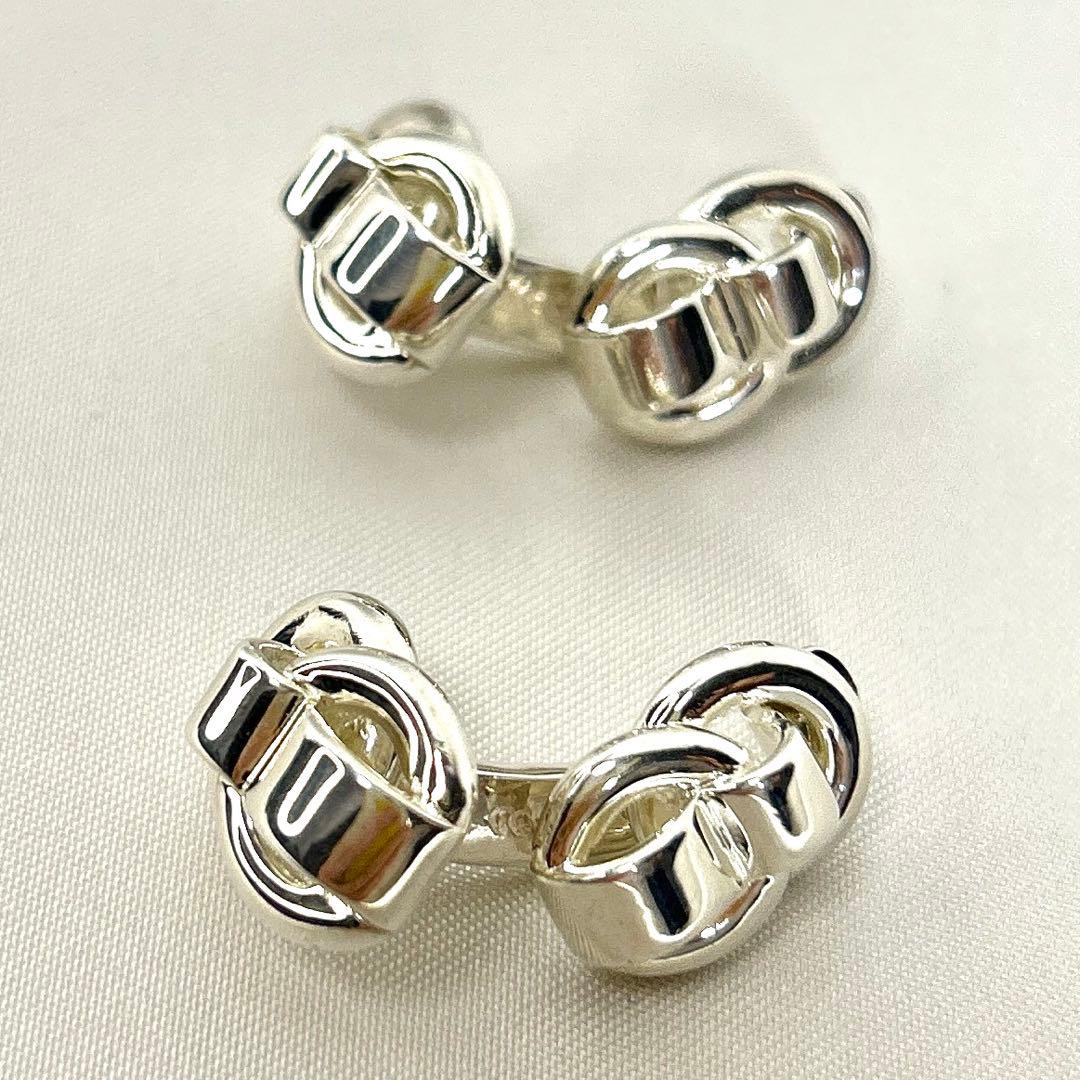 お値下げです。エルメス カフス　シルバー925　ダブルフェィス　貴金属