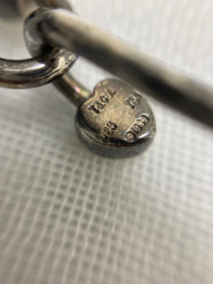 ティファニー　ダブルハートフックバングル シルバー×ゴールド ヴィンテージ