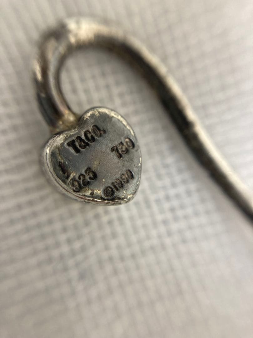 ティファニー　ダブルハートフックバングル シルバー×ゴールド ヴィンテージ