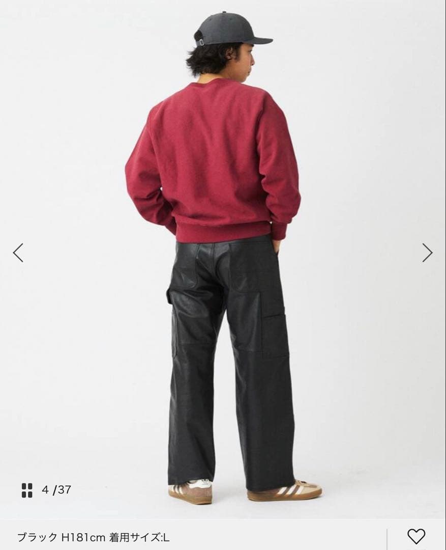 スクーカム　別注　ゴートレザー　ペインターパンツ　黒　ブラック　本革　ワイド