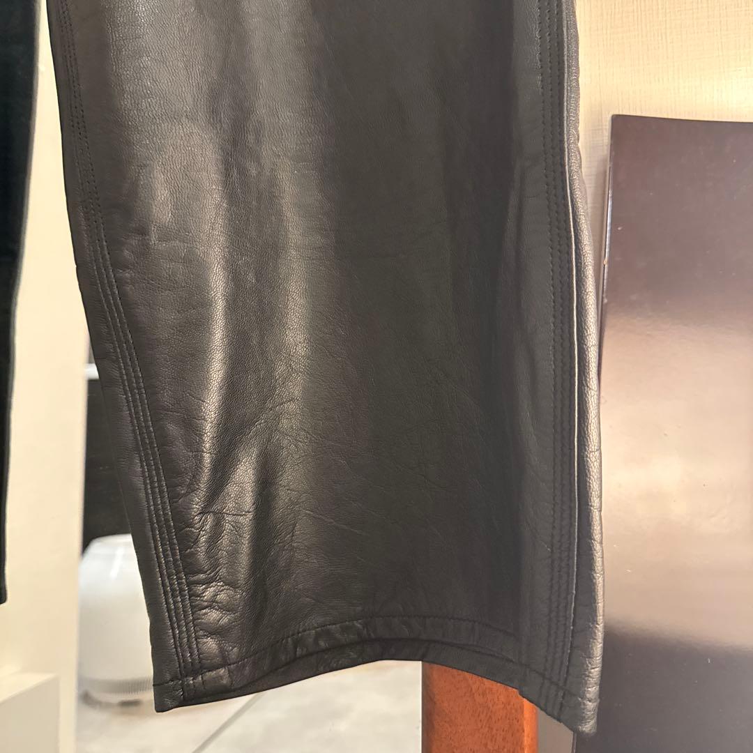 スクーカム　別注　ゴートレザー　ペインターパンツ　黒　ブラック　本革　ワイド