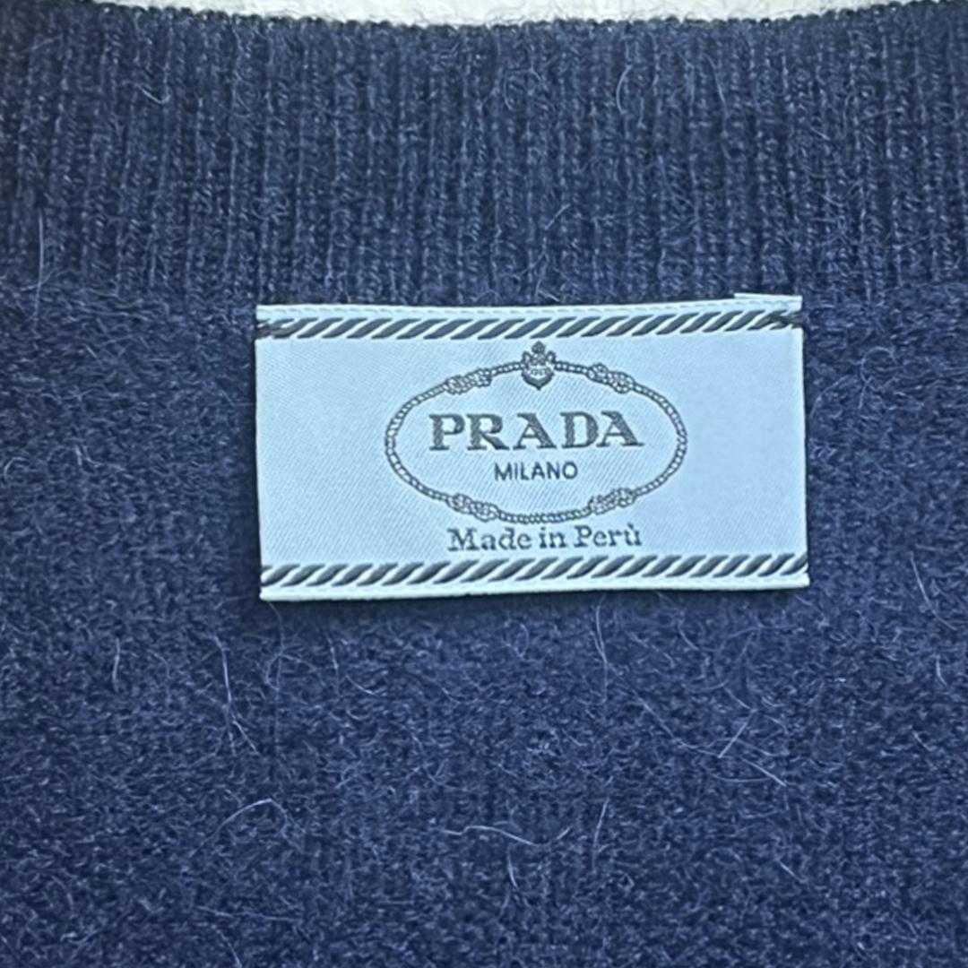 ■ 48610★年 PRADA プラダ ベビーアルパカカーディガン ネイビー\"