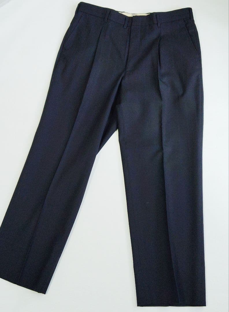 【美品】 AB6 MIYUKI オーダースーツ スリーピース 毛100% 紺