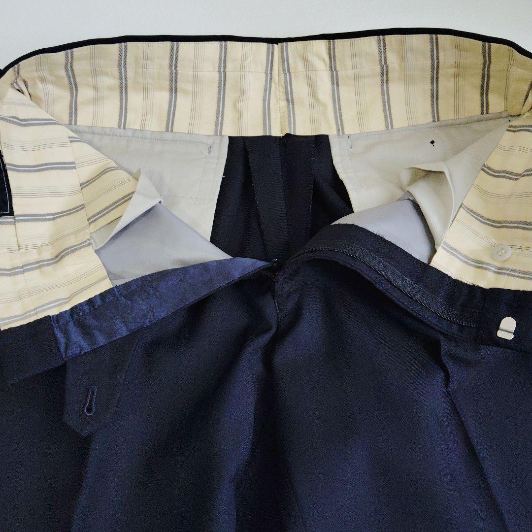 【美品】 AB6 MIYUKI オーダースーツ スリーピース 毛100% 紺