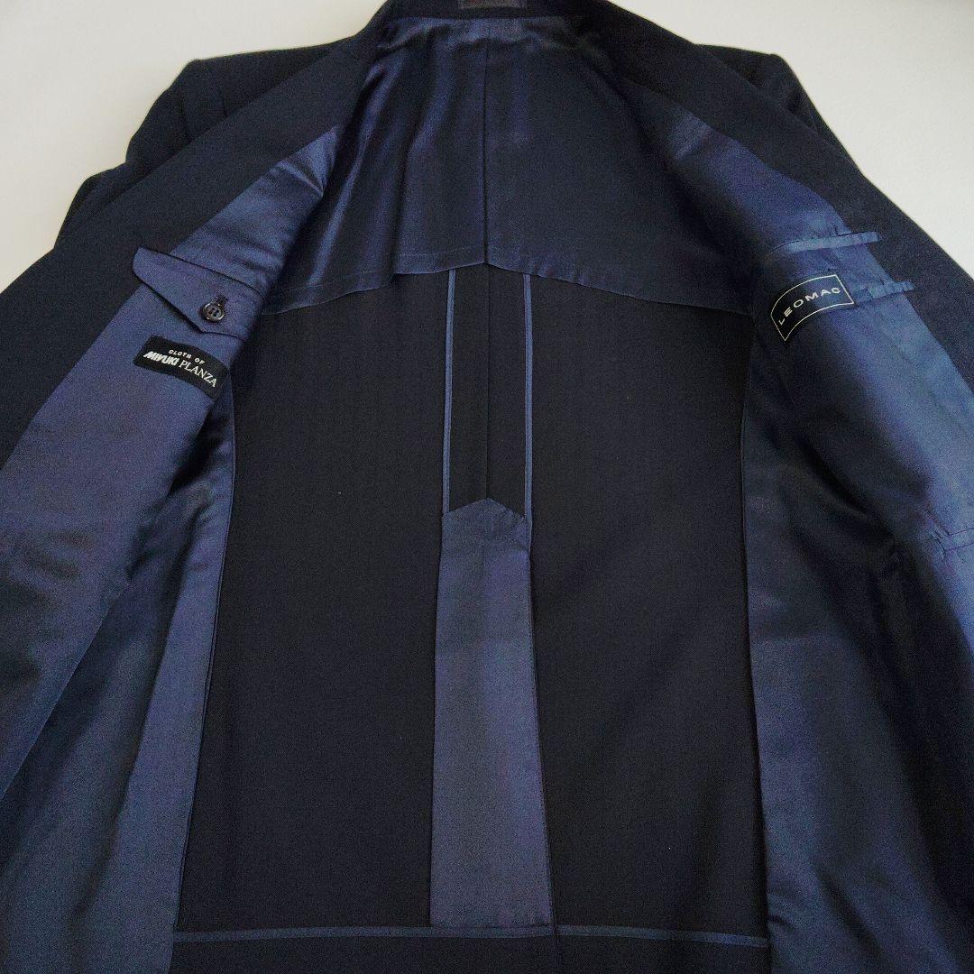 【美品】 AB6 MIYUKI オーダースーツ スリーピース 毛100% 紺