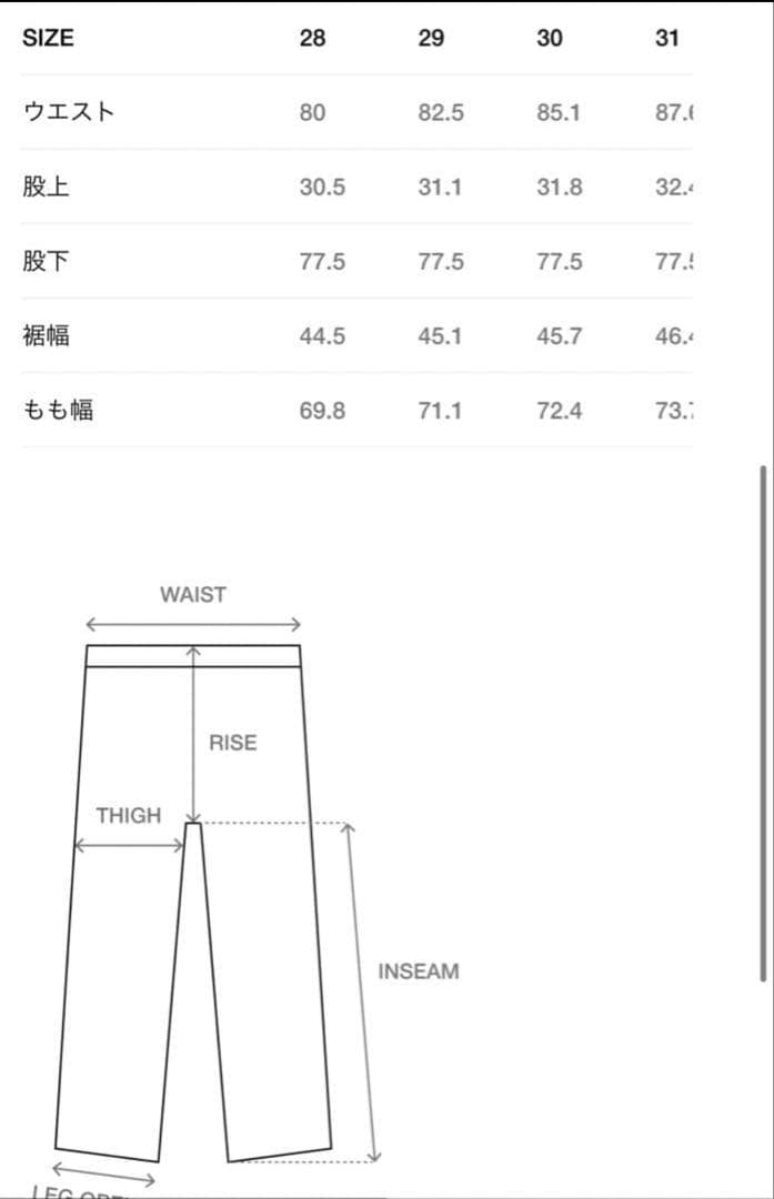 パンツ STUSSY BIG OL' JEAN WASHED CANVAS 30