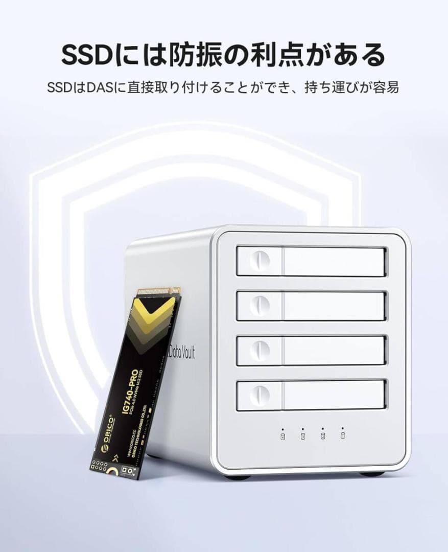 ORICO 40Gbps オールフラッシュSSDケース 4*10Gbps M.2