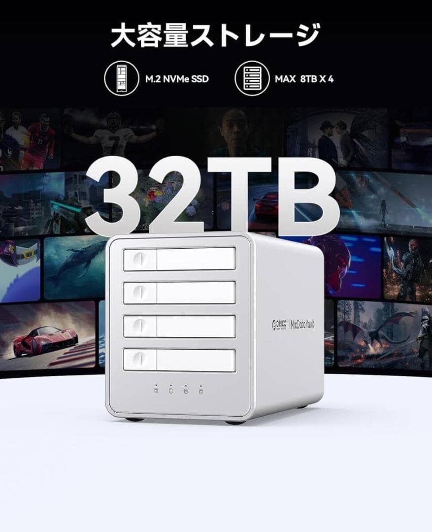 ORICO 40Gbps オールフラッシュSSDケース 4*10Gbps M.2