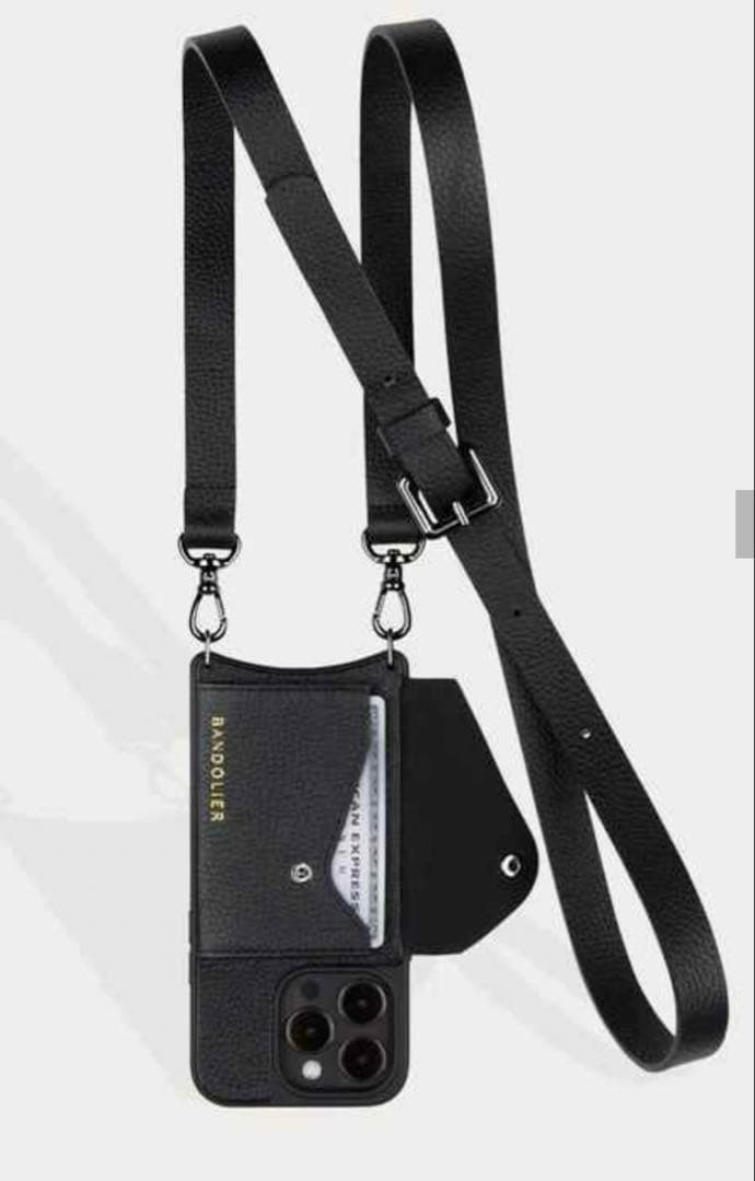 【新品】BANDOLIER iPhone 16 Pro用ブラック ストラップ付