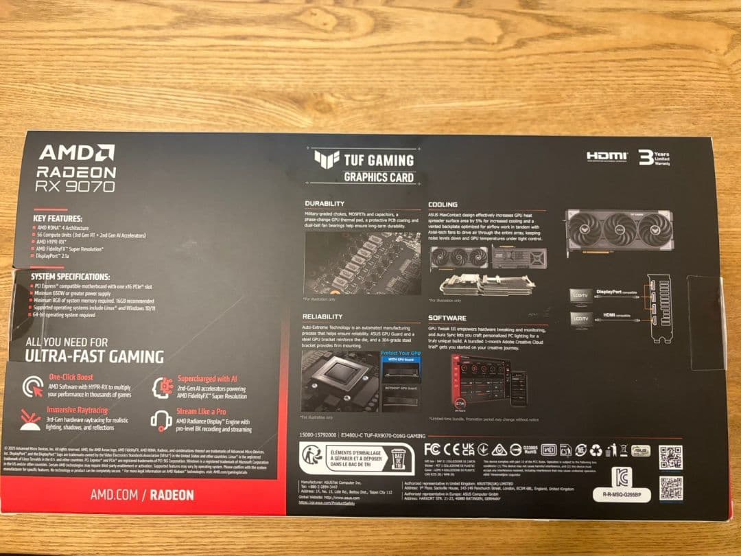 G*n様 ASUS TUF Gaming Radeon RX 9070 16GB