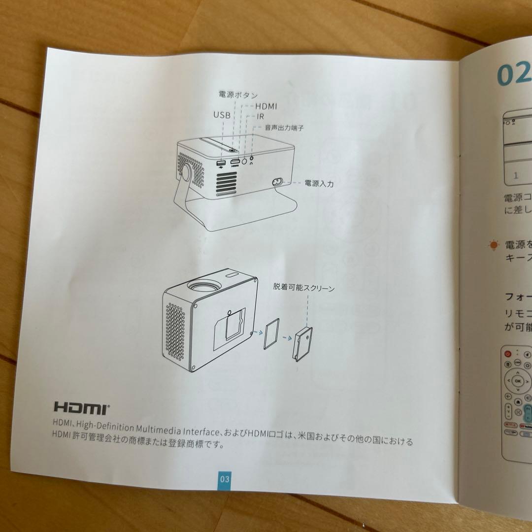 プロジェクター家庭用 小型 600ANSI 4K対応 MX1ブラック　ほぼ新品