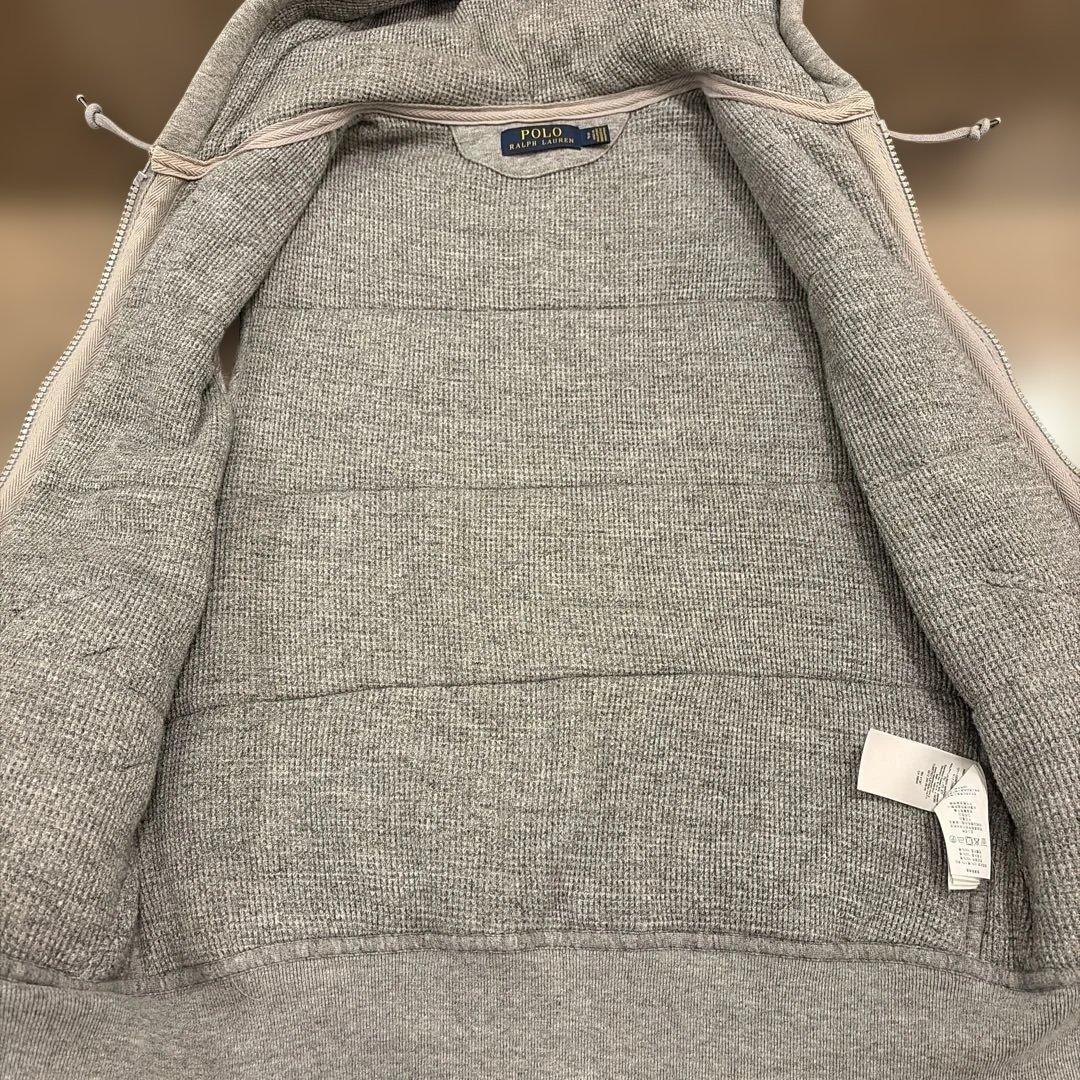 e*n様 ポロラルフローレン／フード付き中綿ベスト ポニー刺繍 グレー 男女兼用