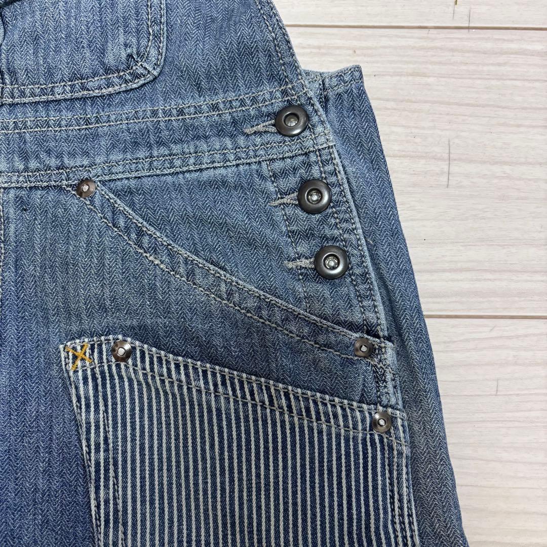 専用■AVIREX■オーバーオール ダブルニー デニム ヒッコリー ステンシル