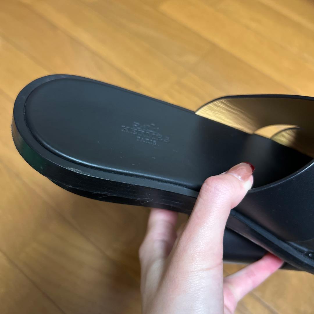 HERMES エルメス メンズサンダル イズミール ブラック　26/41