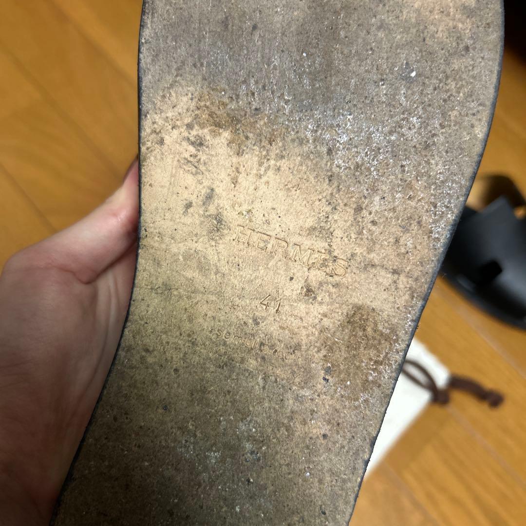 HERMES エルメス メンズサンダル イズミール ブラック　26/41