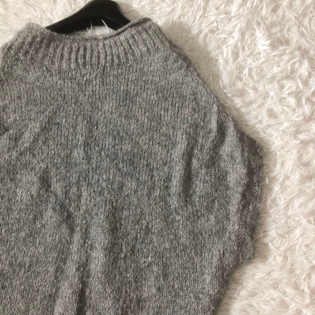 美品 かぐれ 24AW アルパカルーズベスト ゆったり ふわふわ グレー