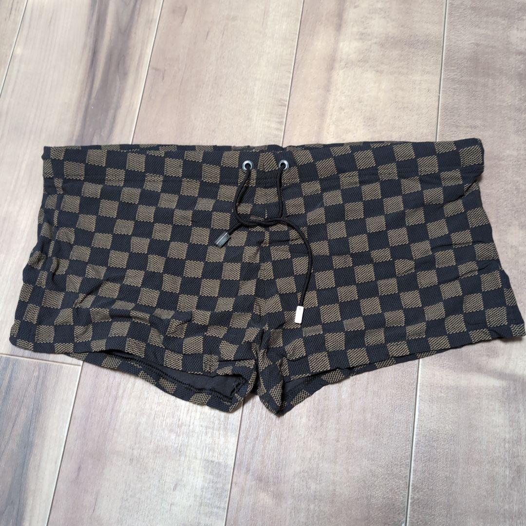 LV チェック柄 水着ショーツ