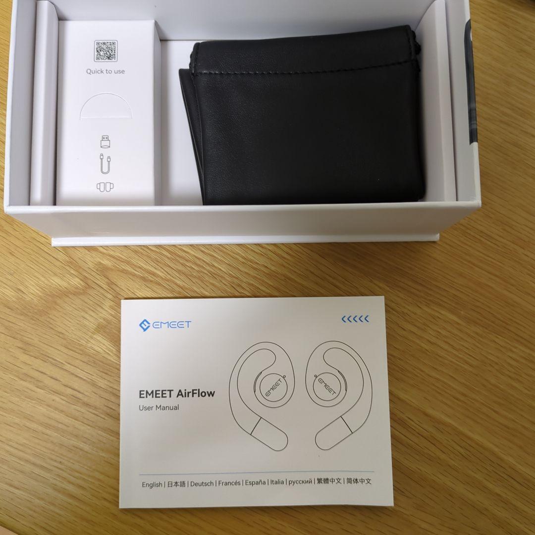 EMEET AIR FLOW ワイヤレスイヤホン ブラック